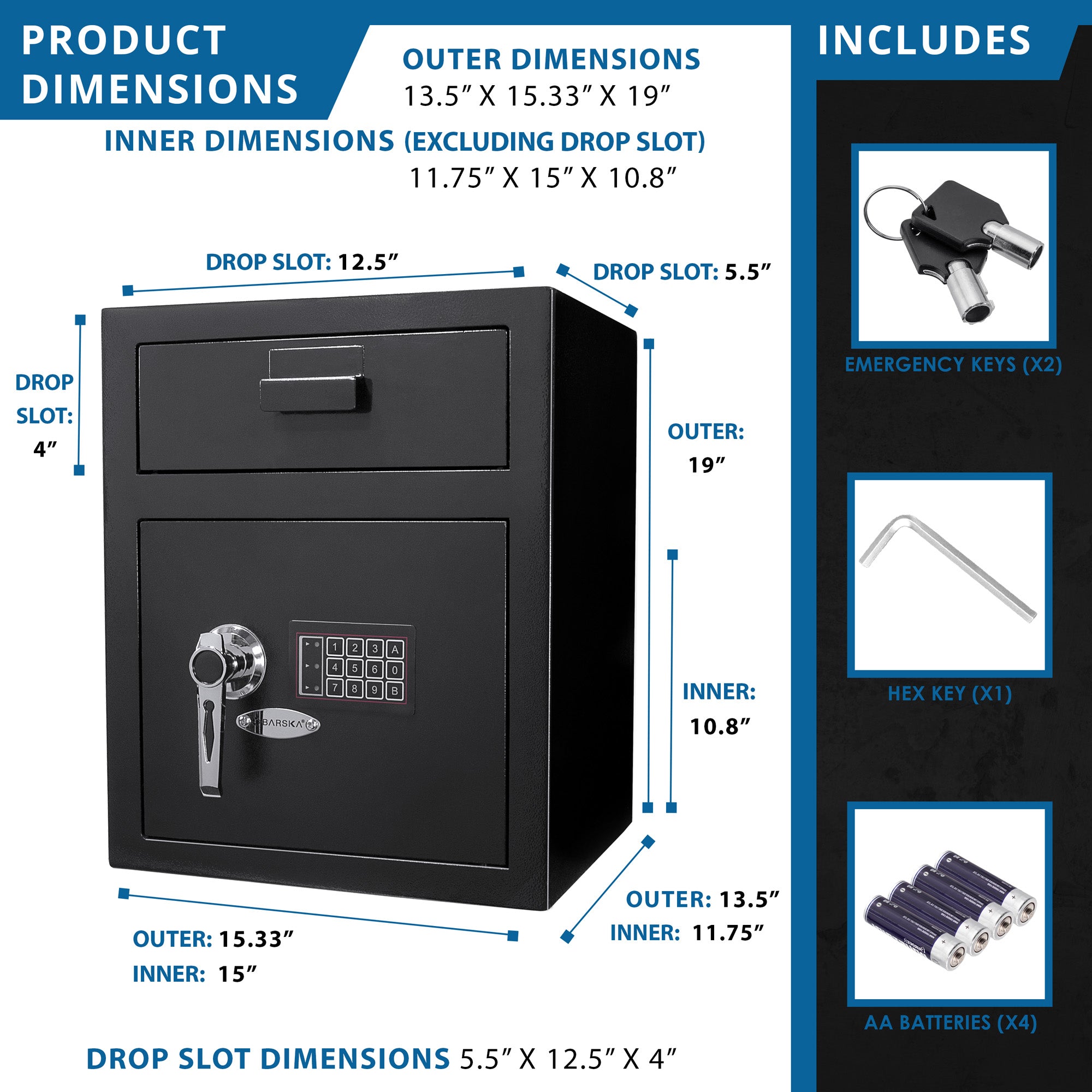 1.1 Cu Ft Keypad Depository Safe
