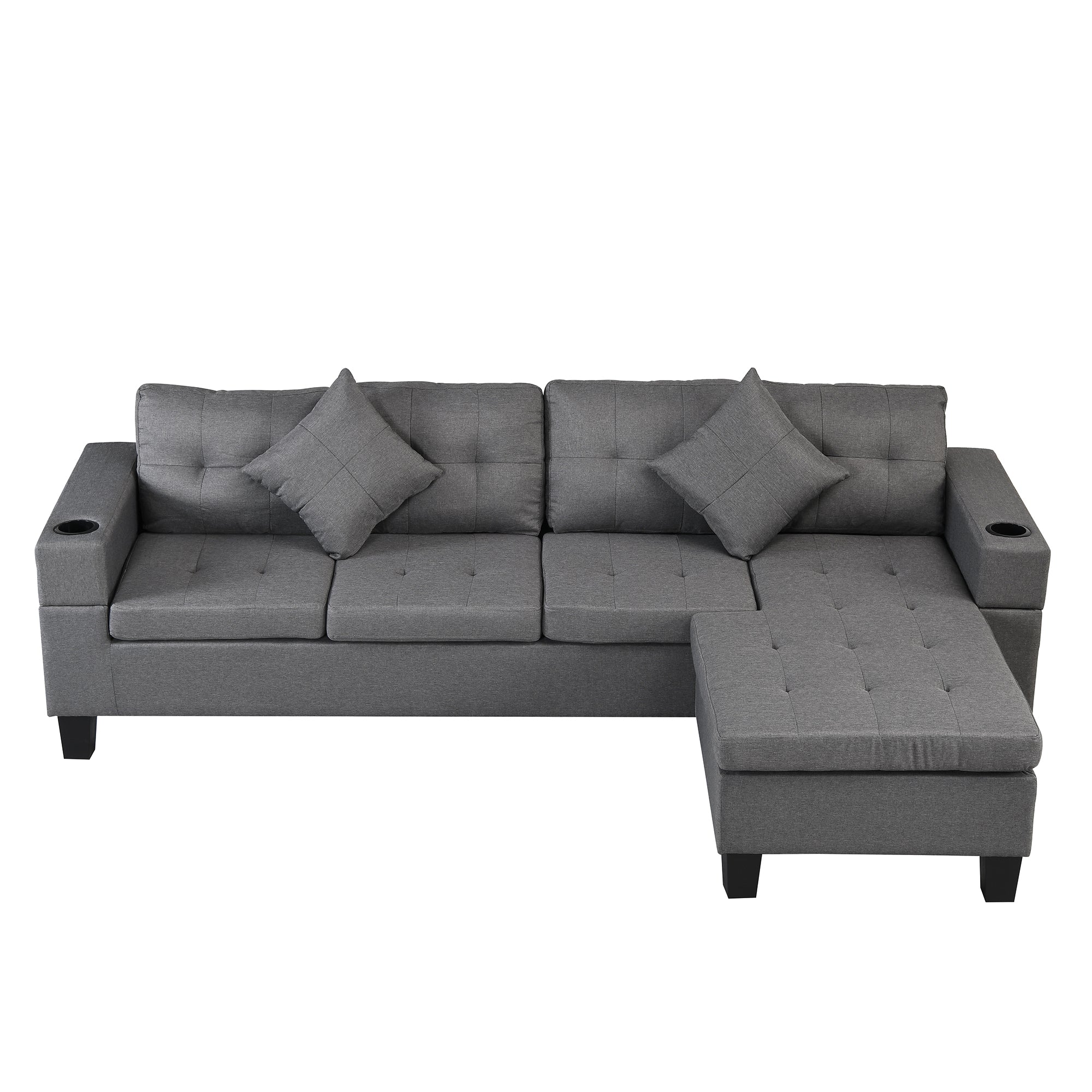 Modern L Shape Sectional Sofa Set with Chaise Lounge