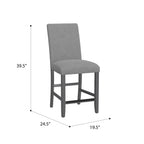 Gray Upholstered Barstools, Set of 2