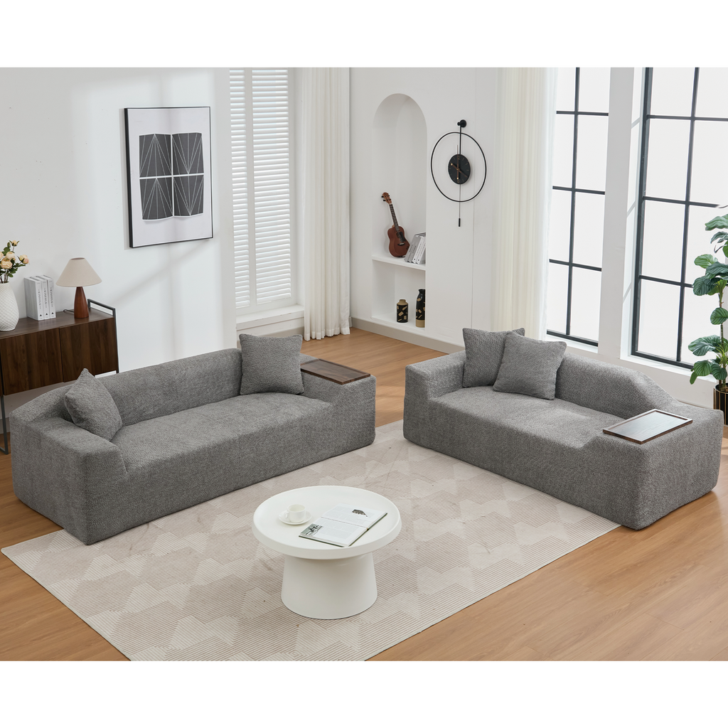 2 Piece Boucle Cloud Sofa Set