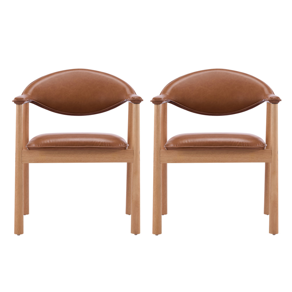 Modern Upholstered Dining Chairs with Curved Back