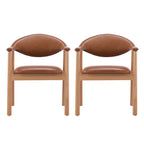 Modern Upholstered Dining Chairs with Curved Back