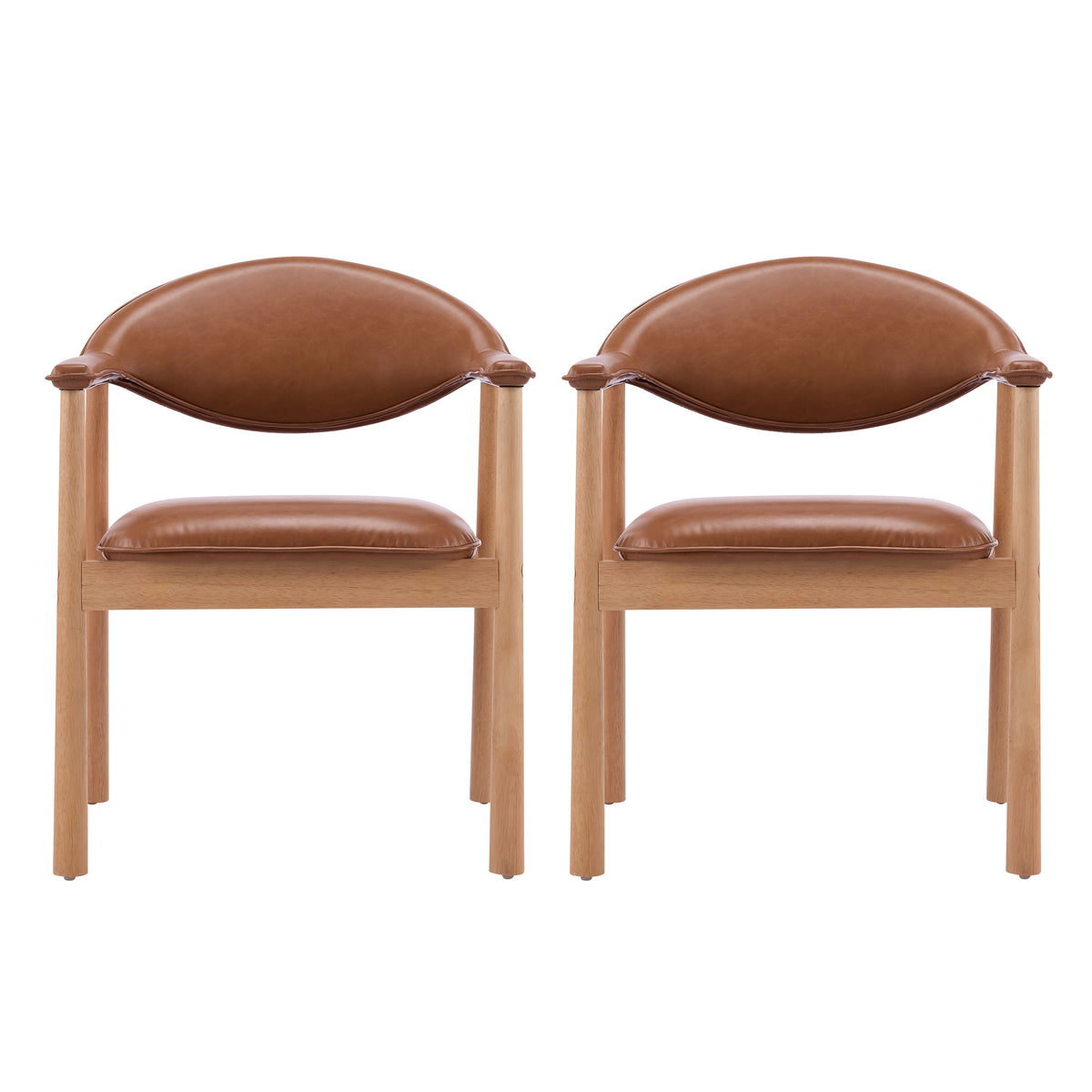 Modern Upholstered Dining Chairs with Curved Back