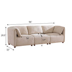 Aura 96 in. 3-Piece Boucle Modular Free Combination Sectional Sofa