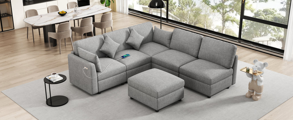 86.6" Modular Sectional Sofa