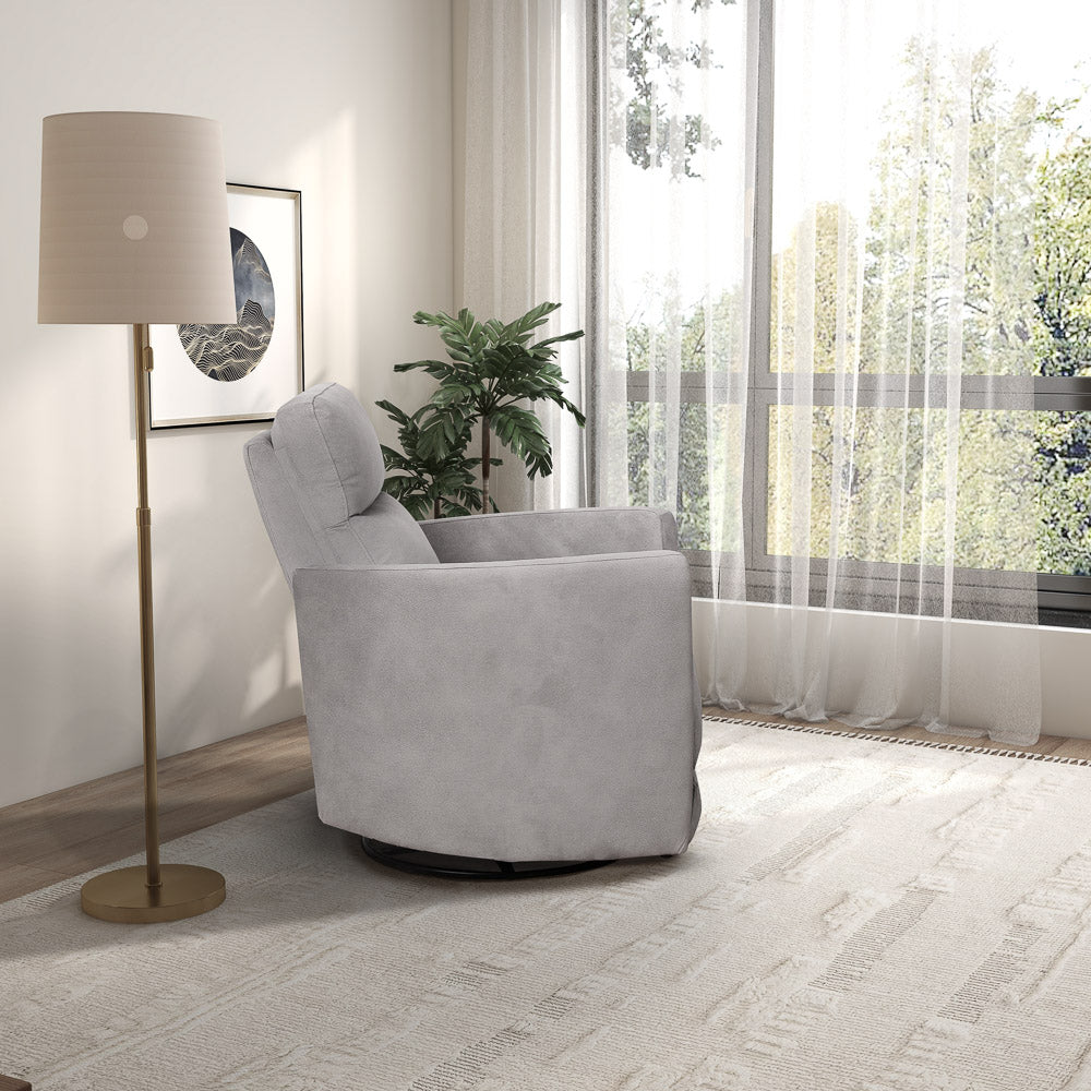 Lawson Swivel Glider Suede Recliner Chair - Latte