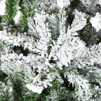 HOMCOM 9' Tall Unlit Snow Flocked Pine Artificial Christmas Tree