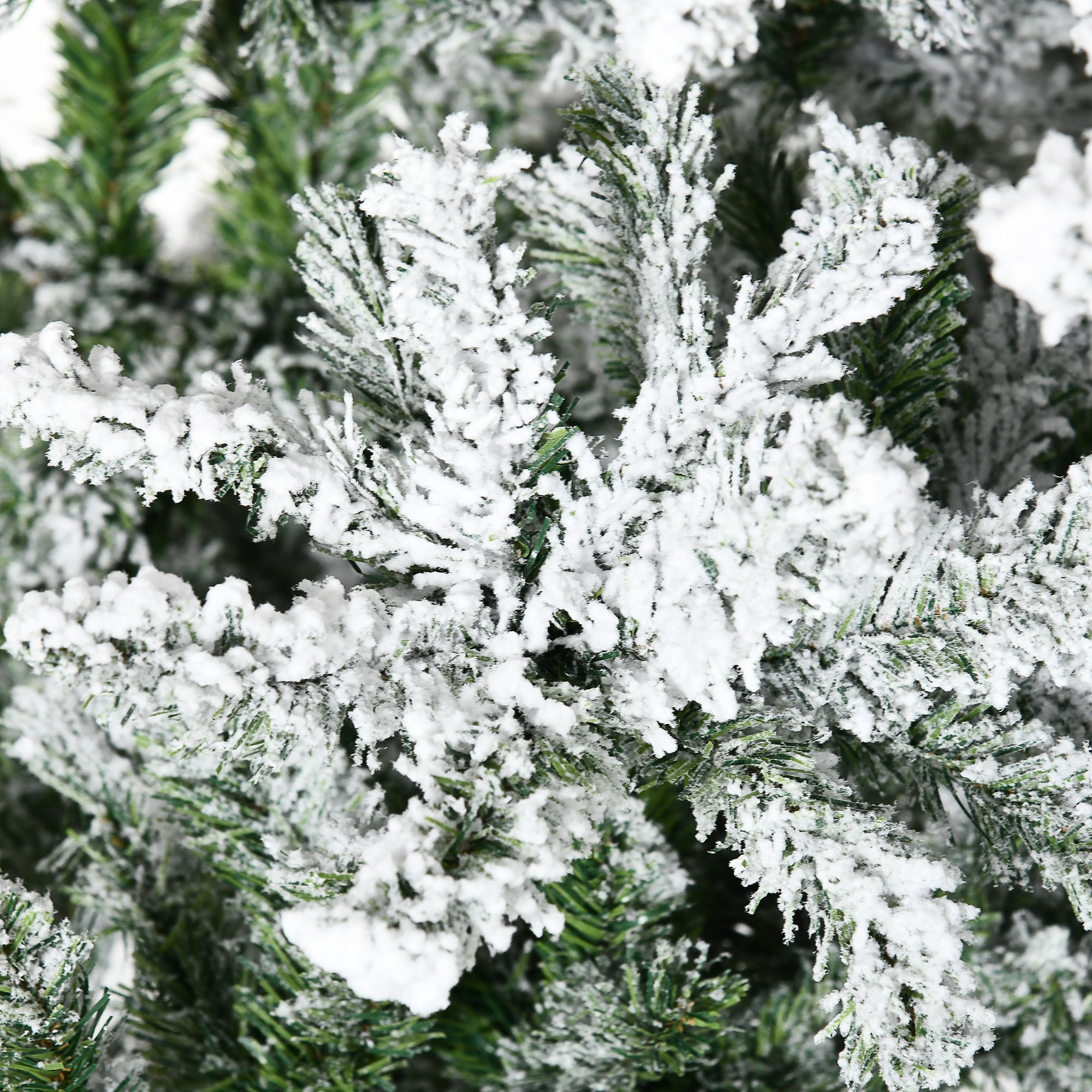HOMCOM 9' Tall Unlit Snow Flocked Pine Artificial Christmas Tree