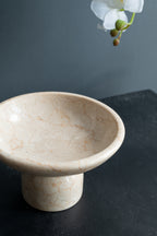 Round Marble Pedestal Fruit Bowl