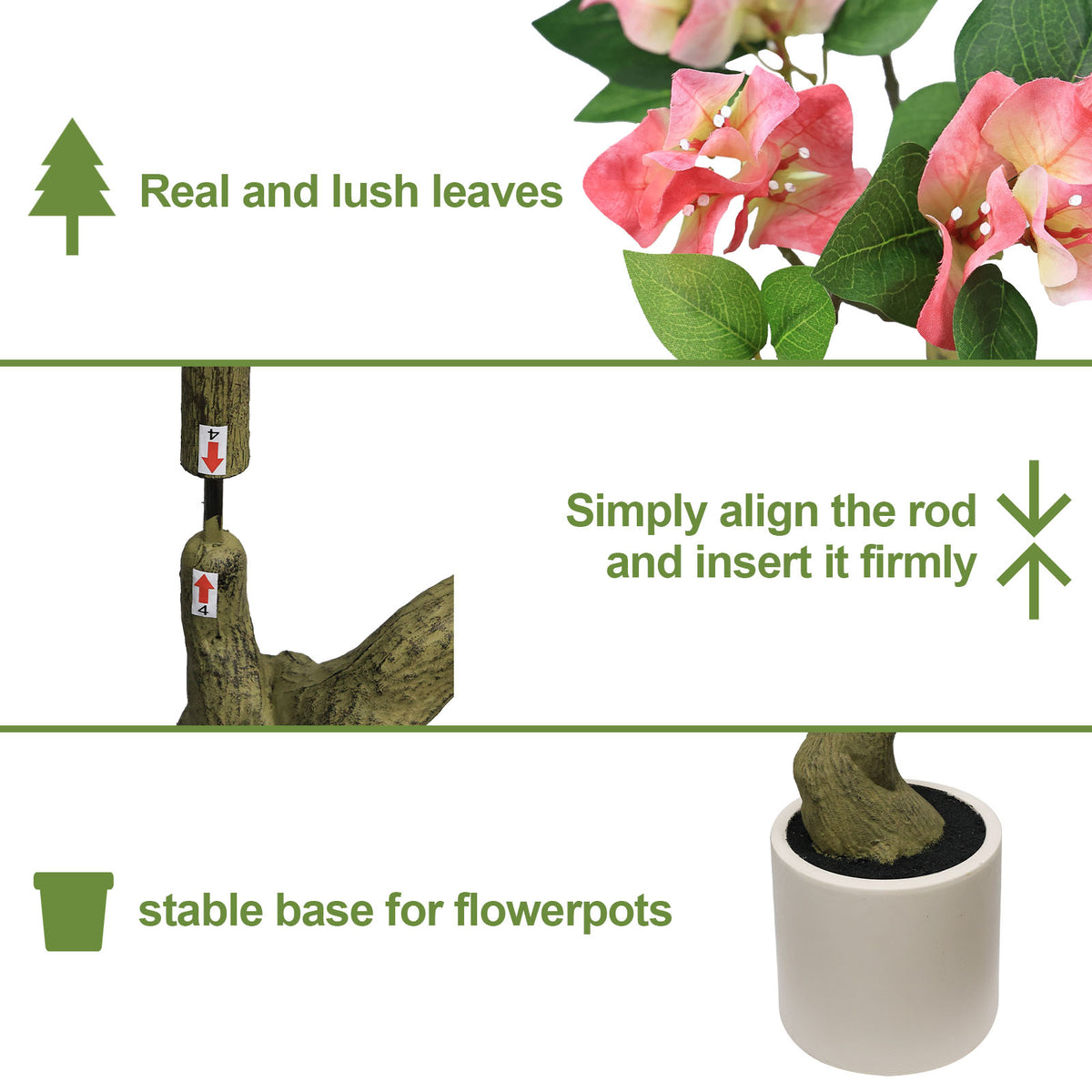7FT Artificial Bougainvillea Tree with Realistic Flowers
