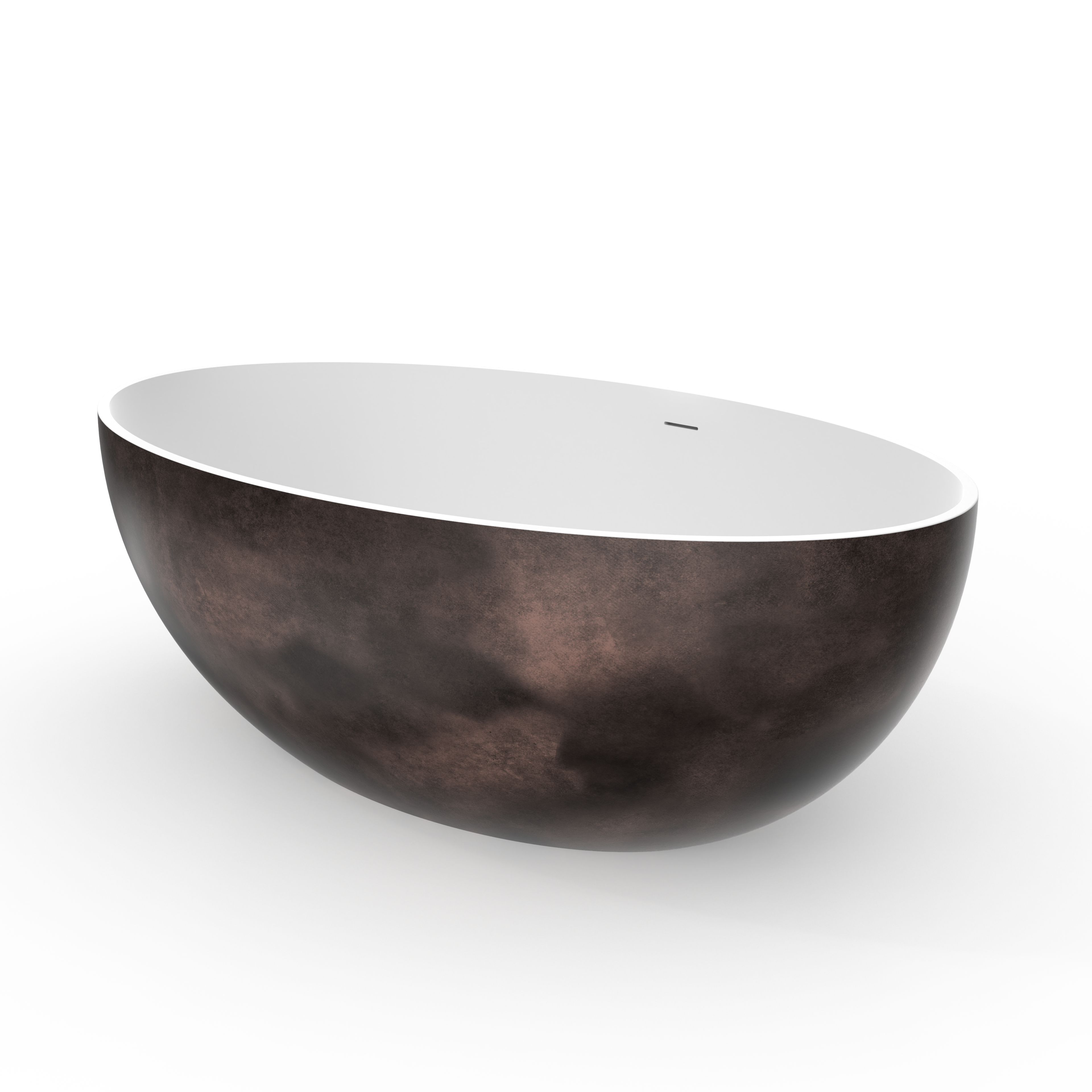 67 Inch Freestanding Solid Surface Soaking Bathtub