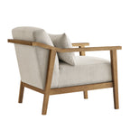 Reagan Wood Arm Accent Chair with Lumbar Pillow
