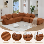 142" L Shaped Modular Sectional Sofa