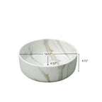 14" Round Vessel Ceramic Bathroom Sink with Stone Pattern