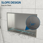 21" x 13" Stainless Steel Shower Niche, Brushed Nickel