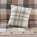 7 Piece Herringbone Comforter Set Neutral Cal King