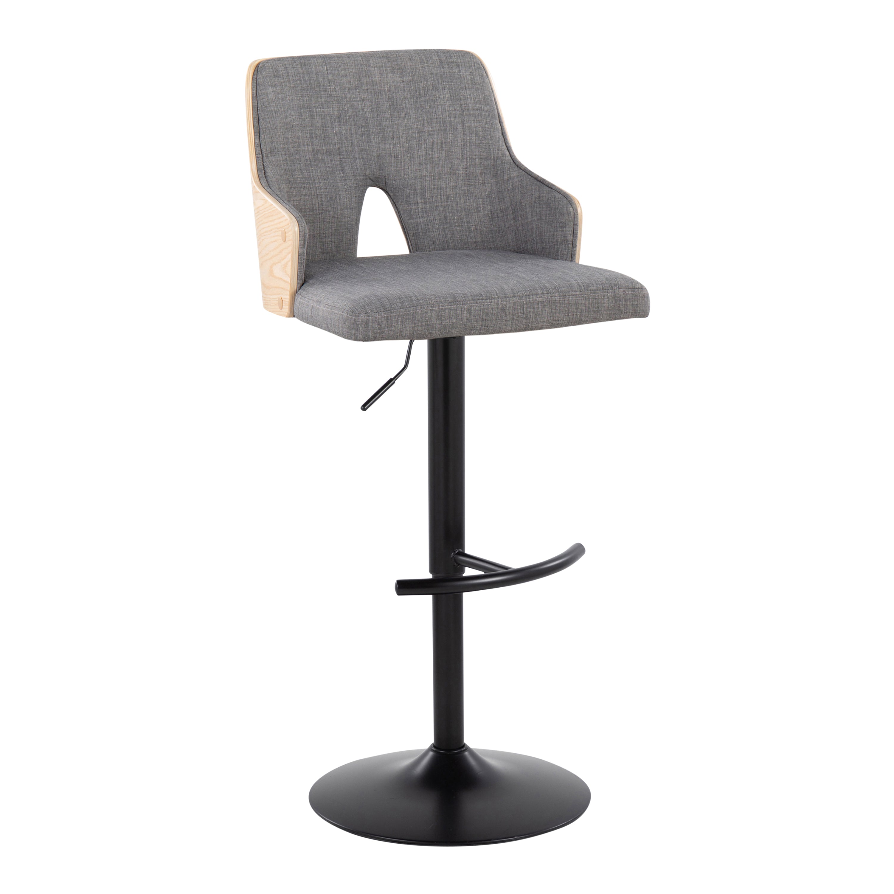 Contemporary Adjustable Barstool with Swivel