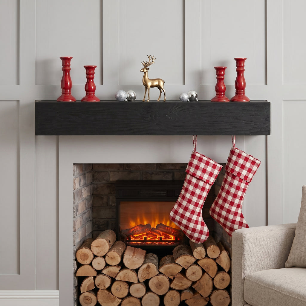48" Embossed Fireplace Mantel - Western Red Cedar