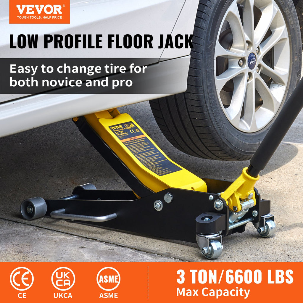3 Ton Low Profile Aluminum Steel Racing Floor Jack