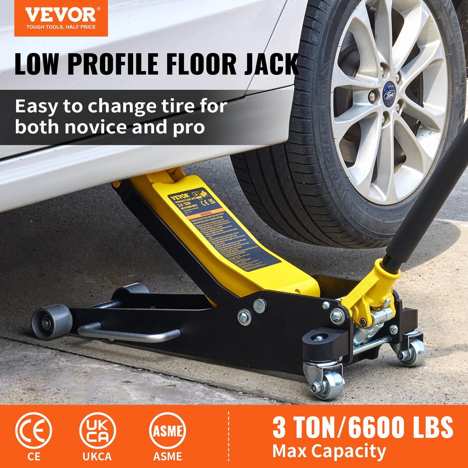 3 Ton Low Profile Aluminum Steel Racing Floor Jack