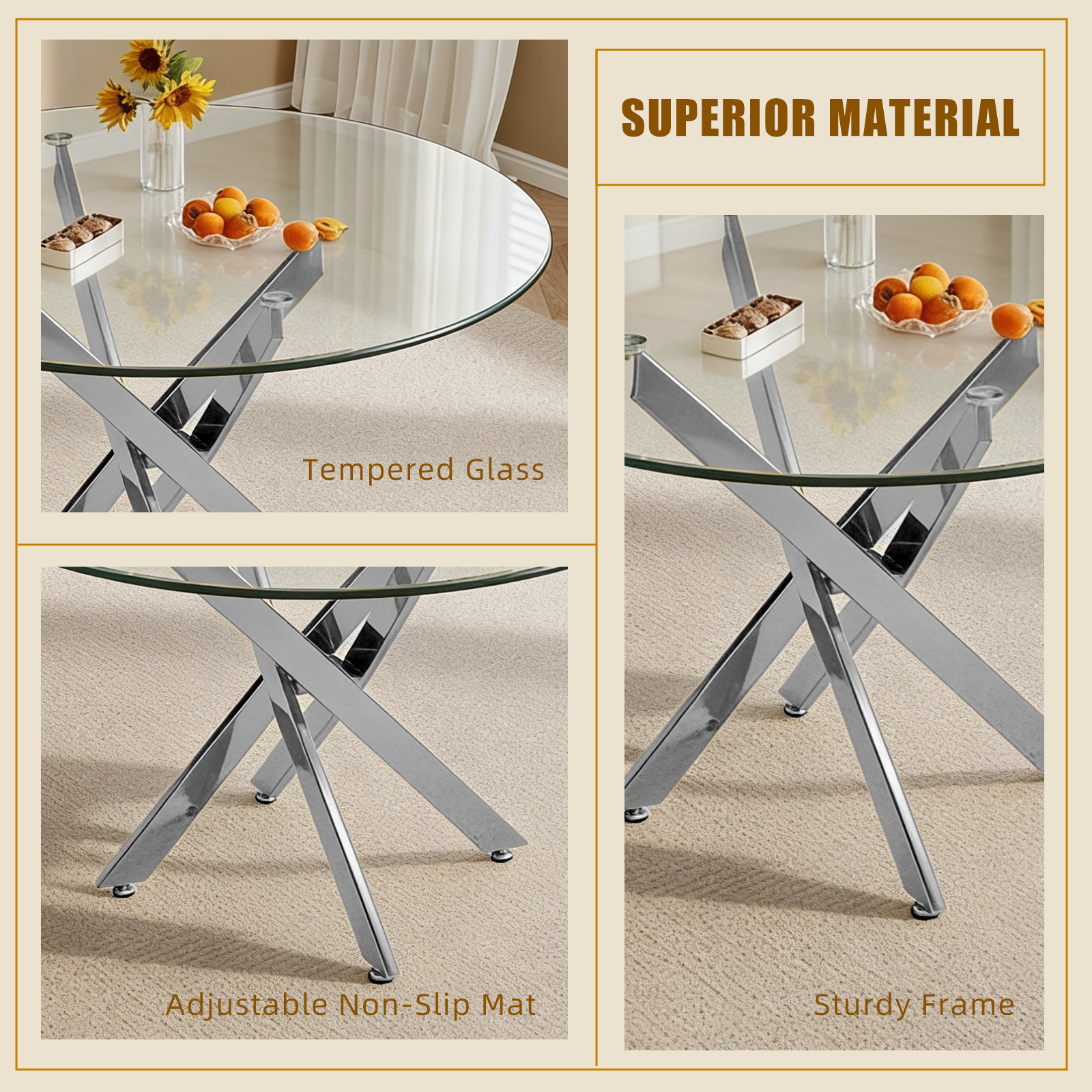 Modern Round Glass Table