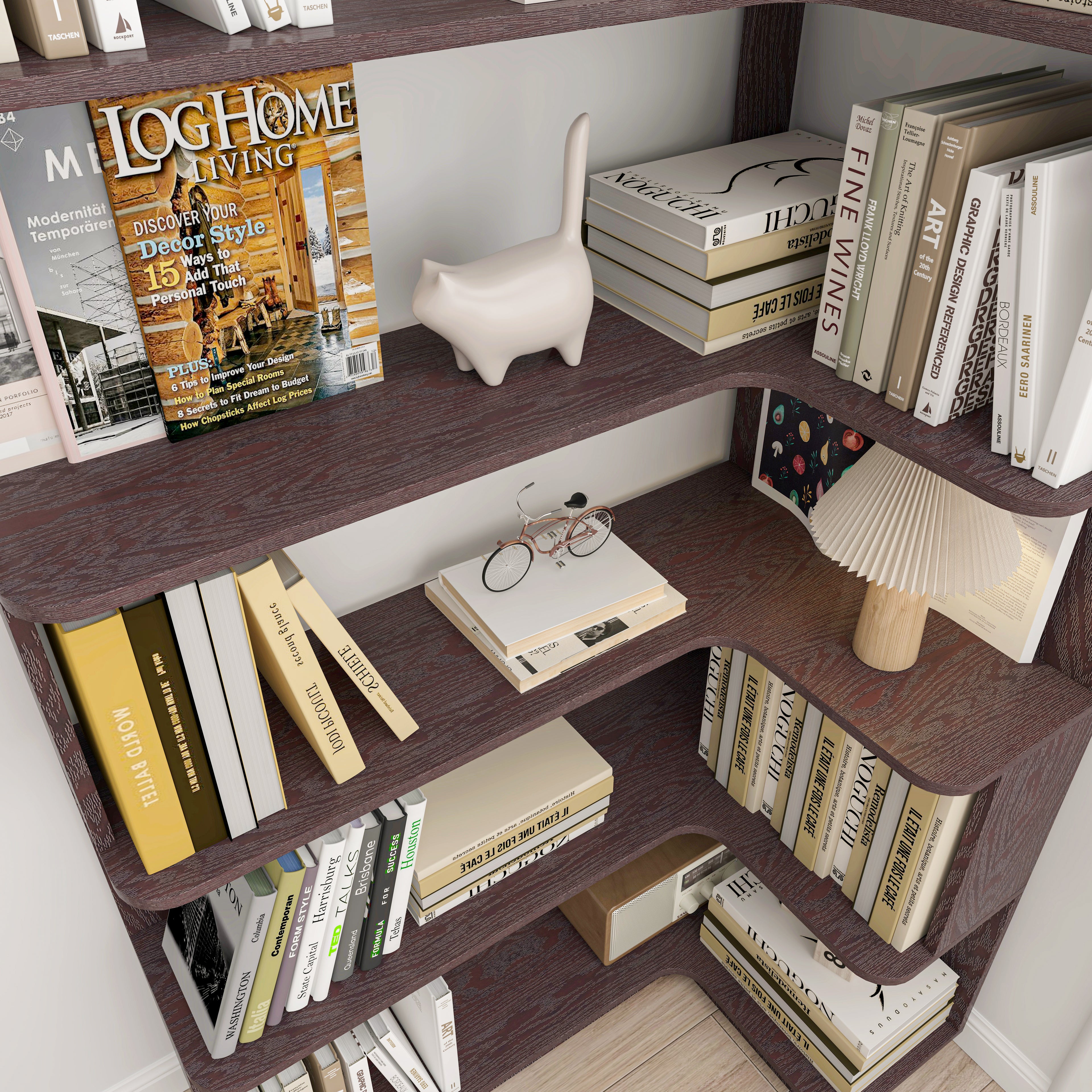 90cm Freestanding Corner Bookshelf