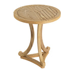 Natural Finish Round Wood Accent Table