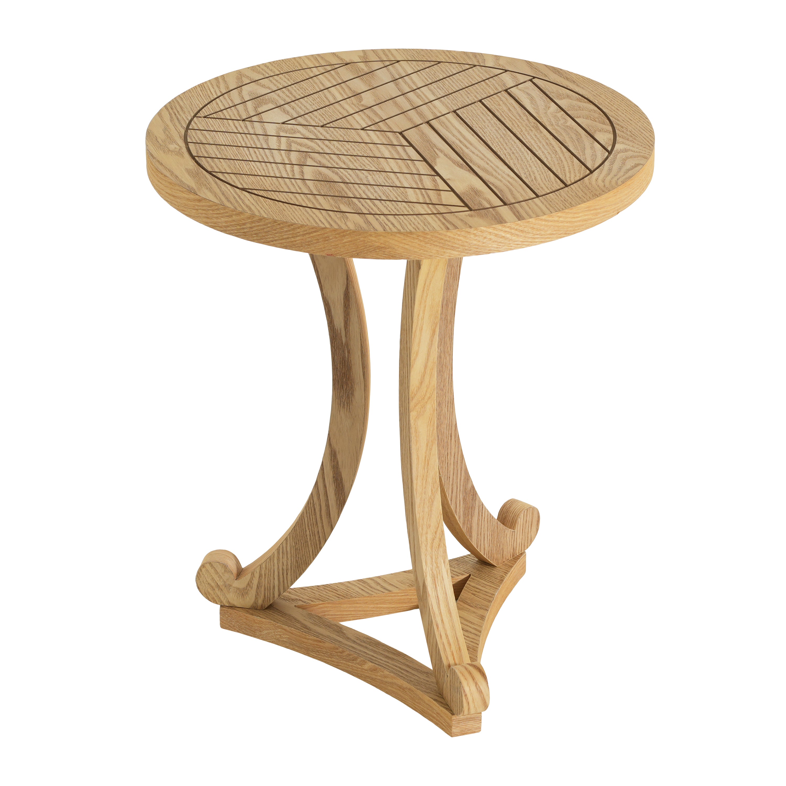 Natural Finish Round Wood Accent Table