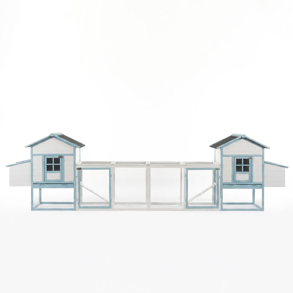 Large Wooden Chicken Coop with Double Nesting Boxes