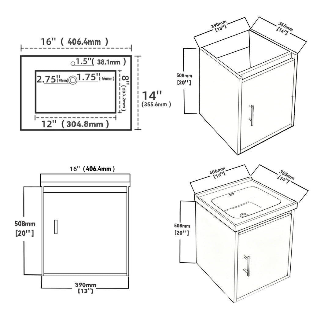 16" Floating Bathroom Vanity