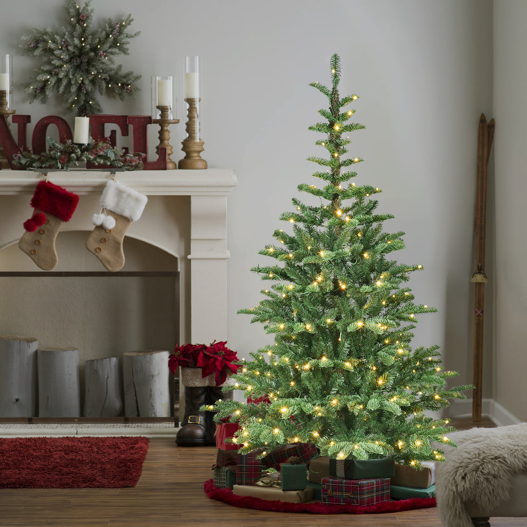 6ft Pre-Lit Christmas Tree with 300 Warm Lights