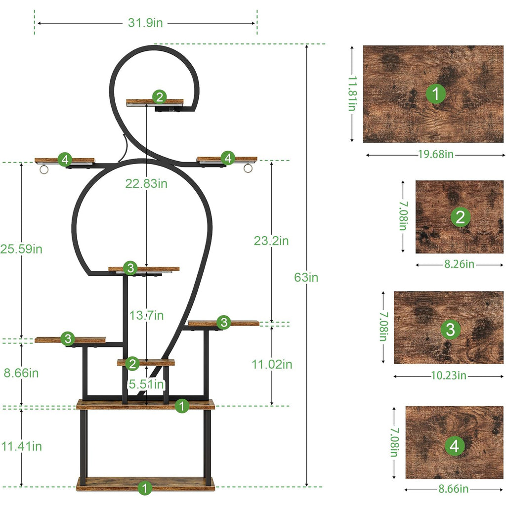 Indoor Plant Stand with Grow Light