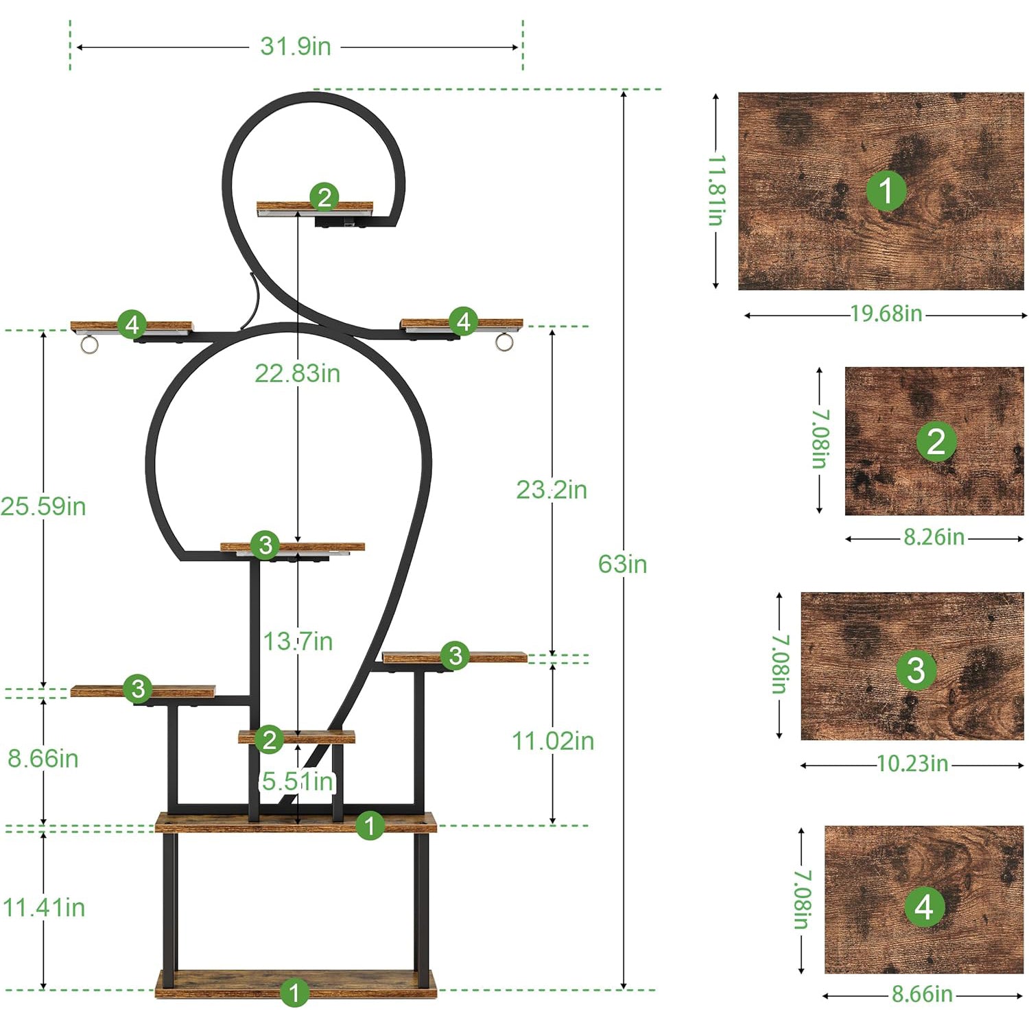 Indoor Plant Stand with Grow Light