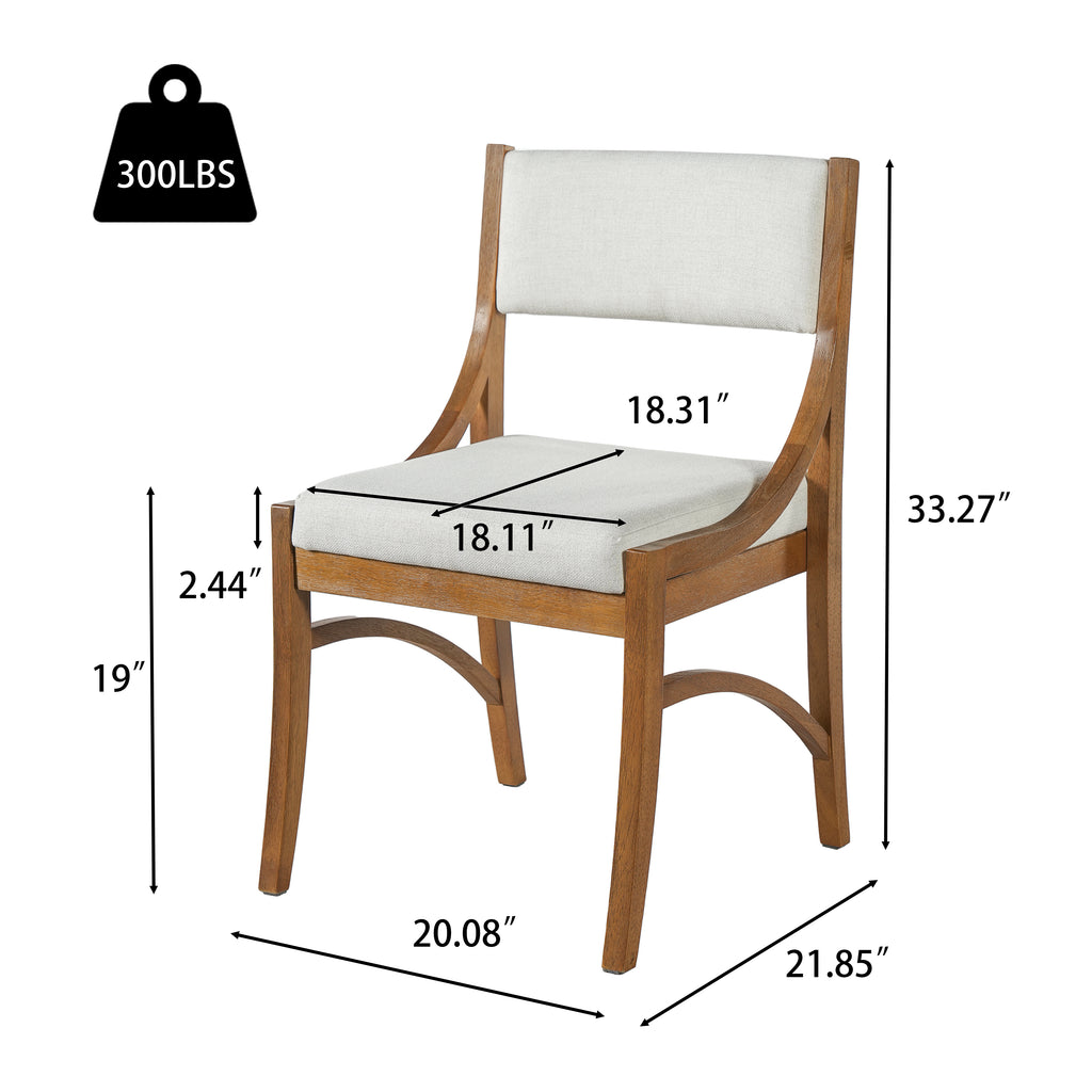 Fabric Upholstered Dining Chairs, Modern Kitchen Chairs with Curved Back