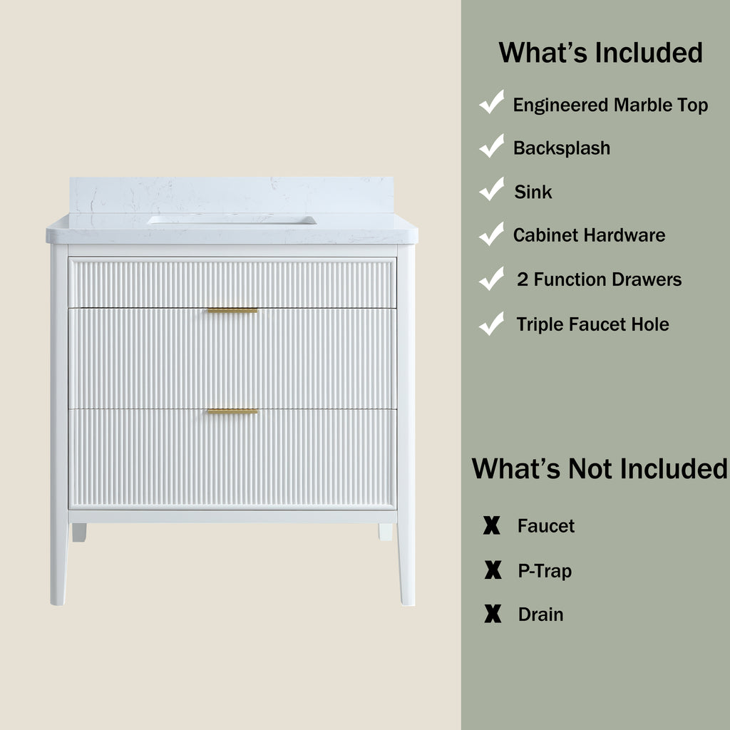 Fully Assembled 36-Inch Bathroom Vanity