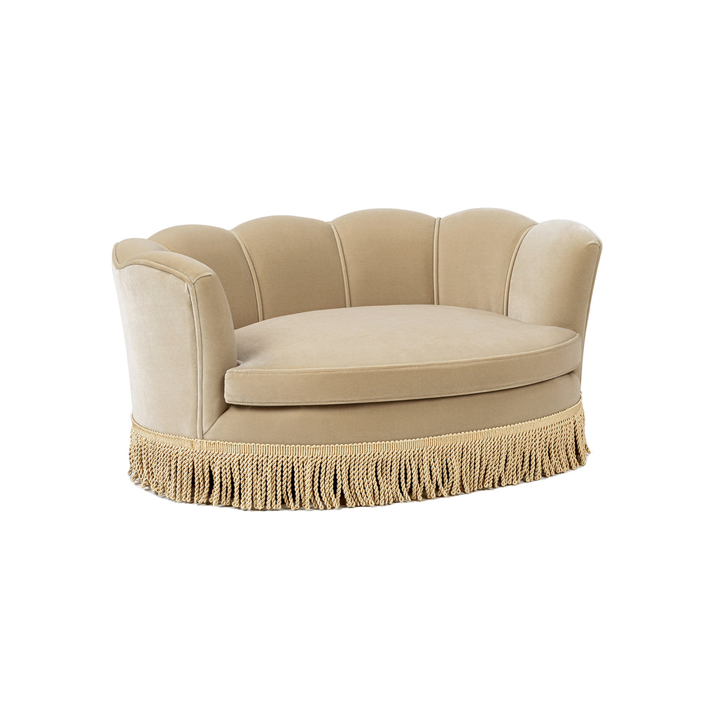 Clara 34.5" Scalloped Pet Sofa Bed - Medium - Fawn