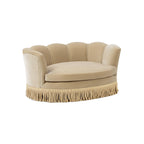 Clara 34.5" Scalloped Pet Sofa Bed - Medium - Fawn