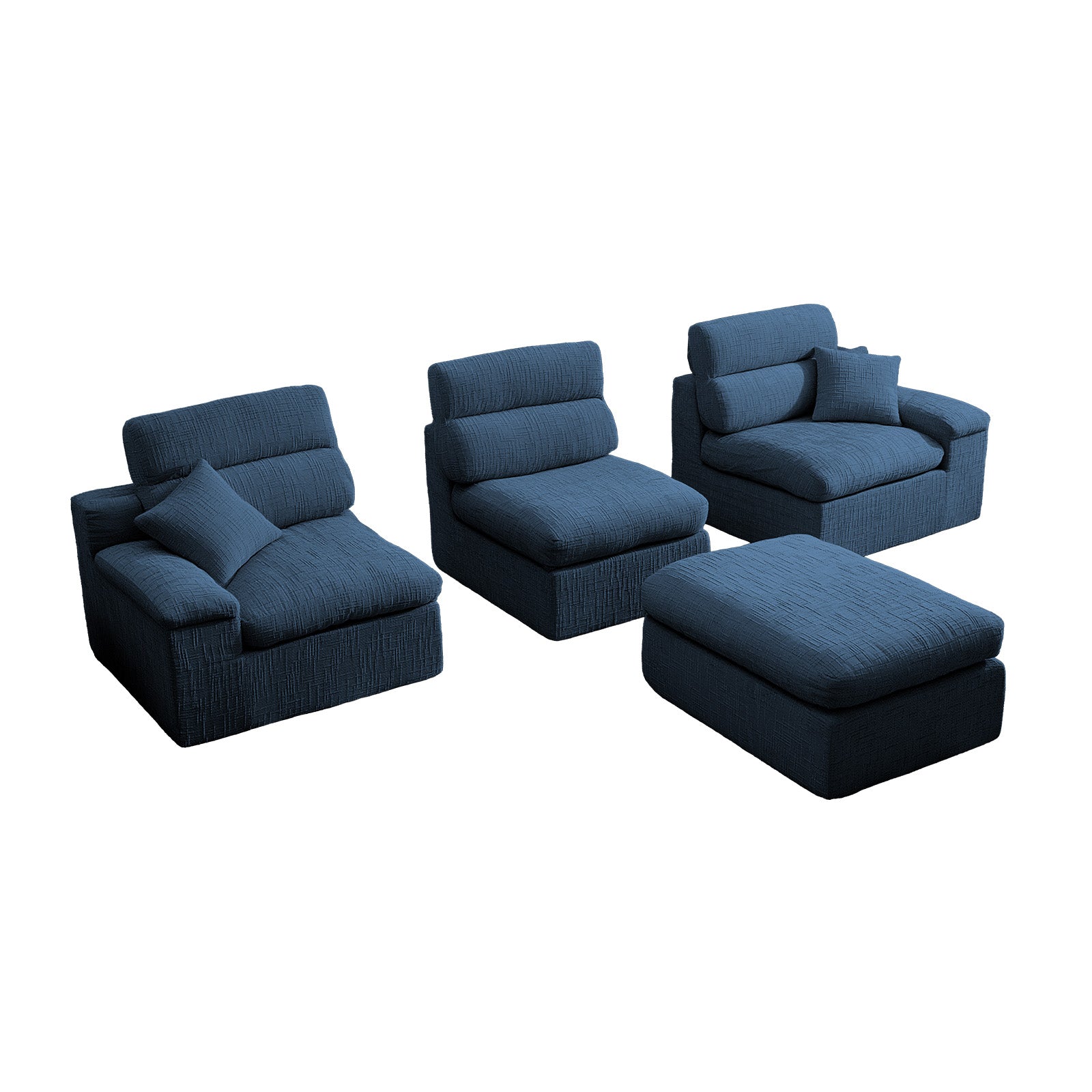 Corner Chaise Sofa with High Backrest