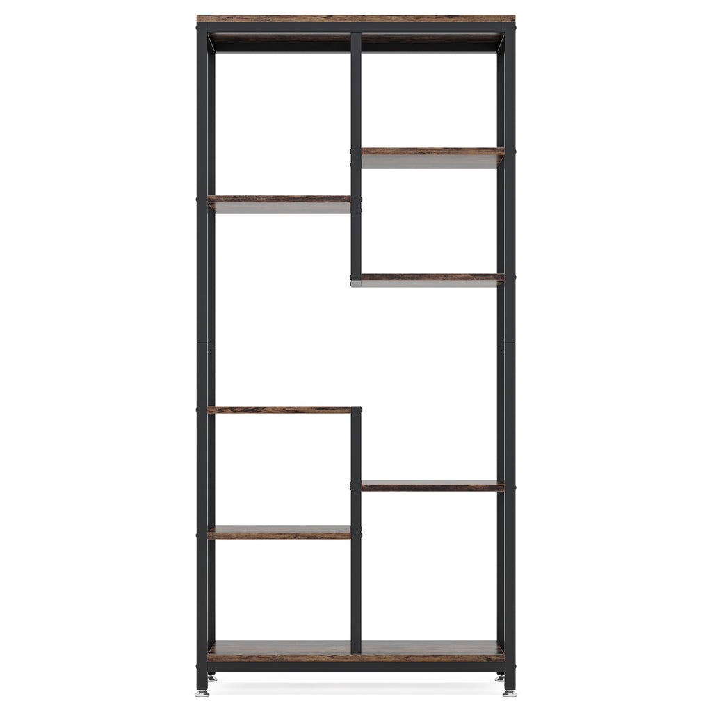 69.2" 6-Tier Rustic Brown Industrial Etagere Bookcase