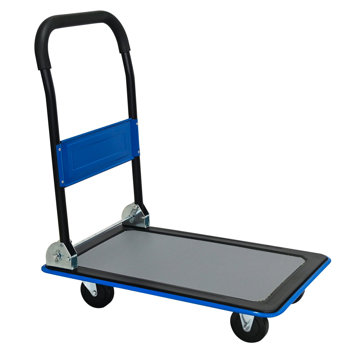 Flatbed Cart, 330-Pound Heavy Duty Capacity, Foldable Hand Truck, Blue
