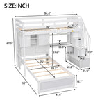 Twin Over Twin Loft Bed with Built-in Desk and Staircase