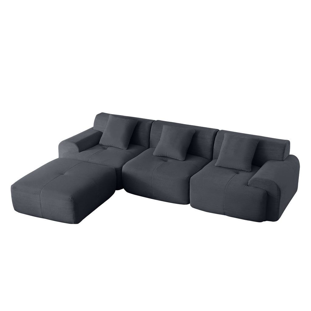 113" Modern L-Shaped Modular Sectional Sofa for Living Room