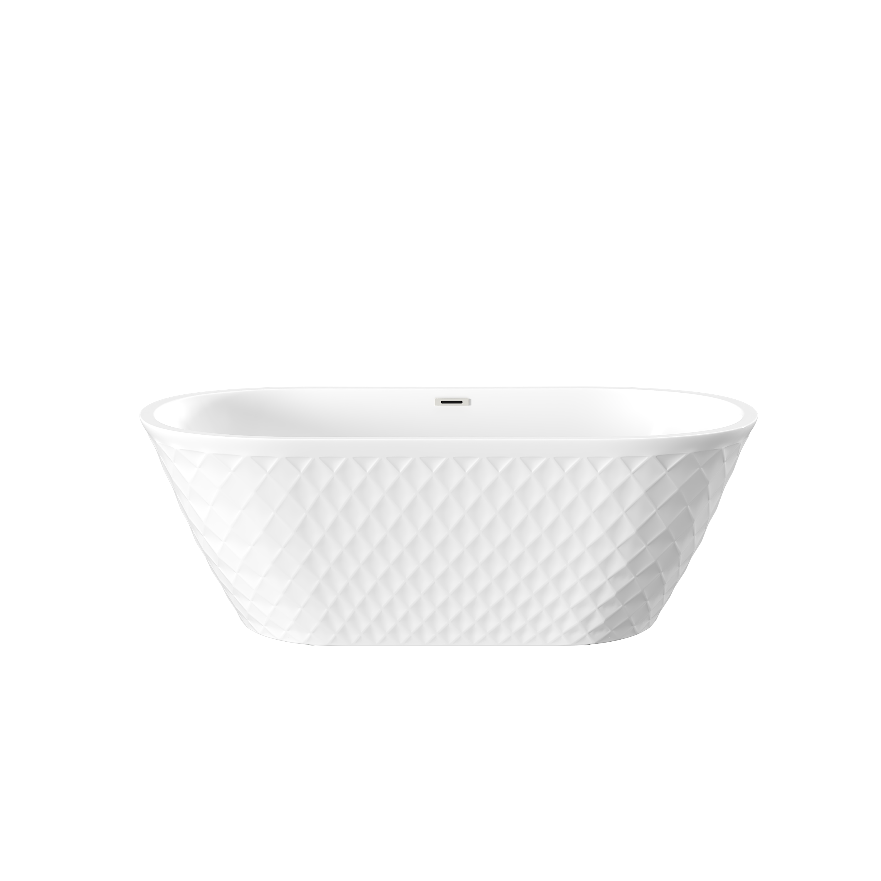 59" Acrylic Freestanding Bathtub with Unique Diamond Pattern Design