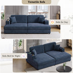 86.5" Oversized Loveseat Chaise Lounge Sectional Sofa Bed