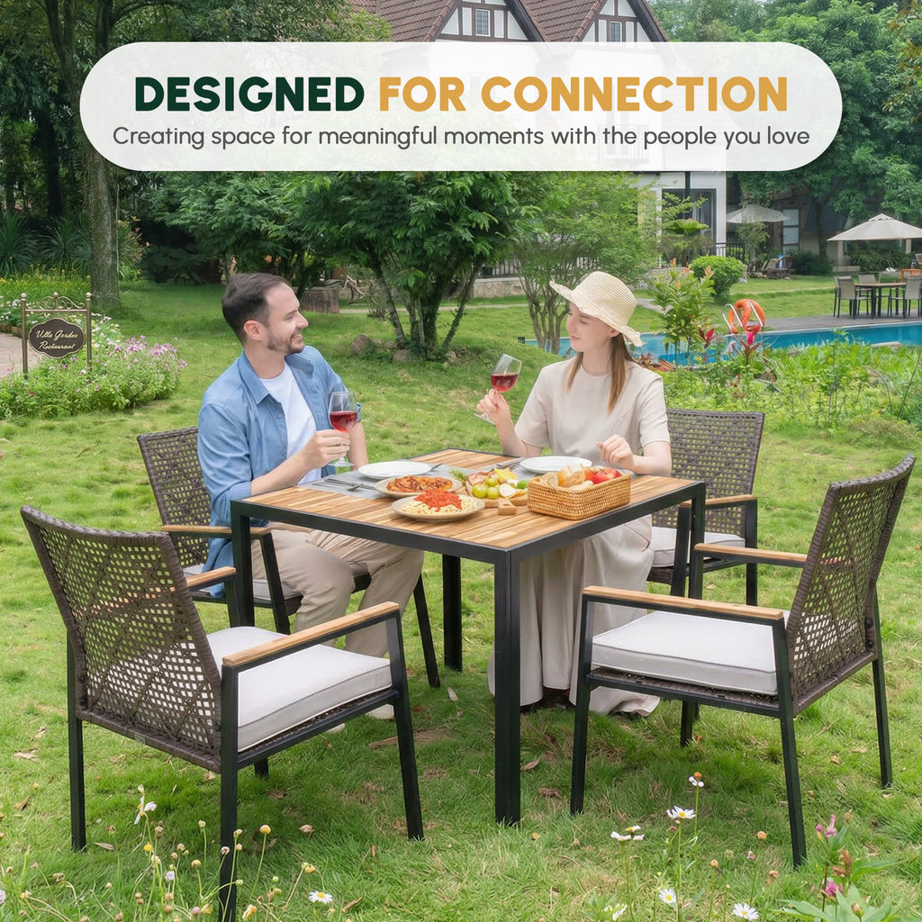 All Weather 5-Piece Patio Dining Table Set