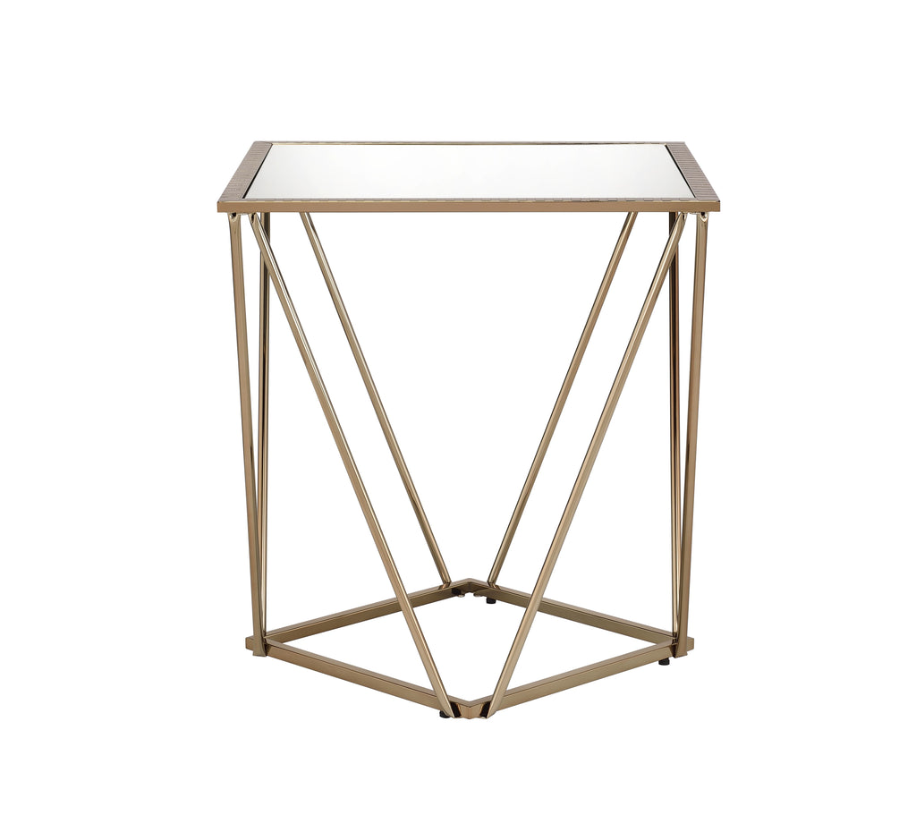 Fogya Mirrored & Champagne Table