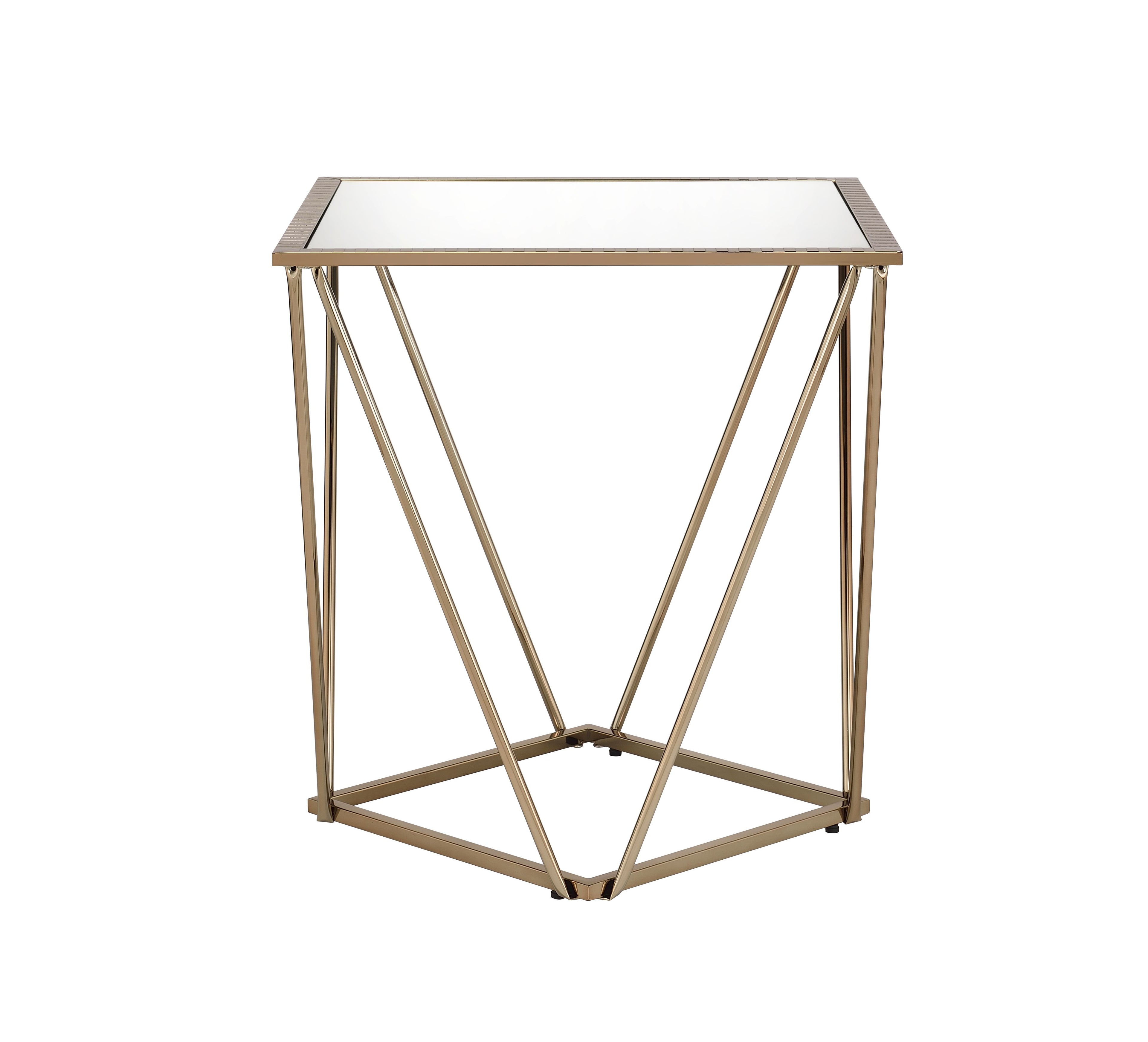 Fogya Mirrored & Champagne Table