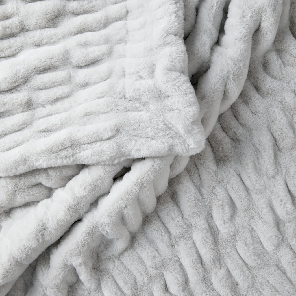 Rippled Faux Fur Throw Blanket