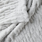 Rippled Faux Fur Throw Blanket