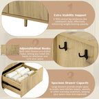 U-Style Modern Wave-Pattern Sideboard with 3 Drawers